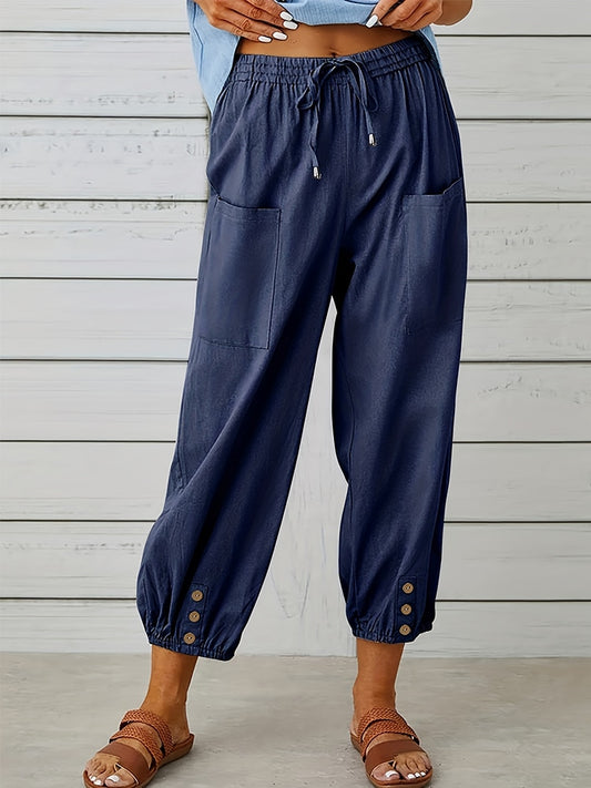 Buttoned Linen Trousers